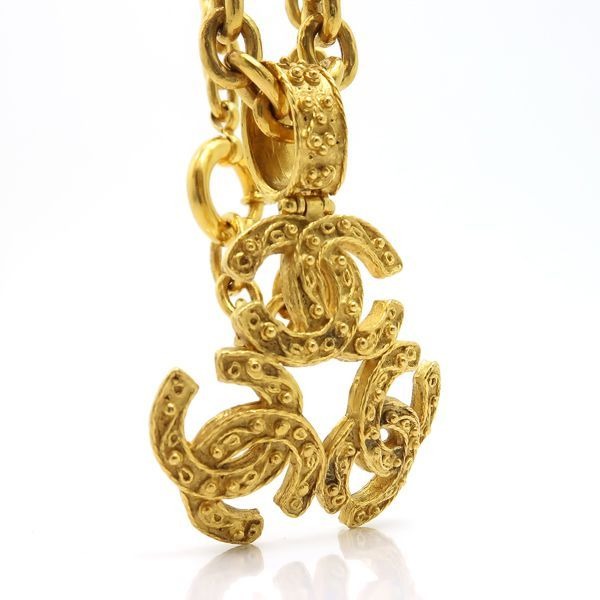 Chanel Necklace 94 A Triple Coco Mark Large Long Chain Vintage — view 2