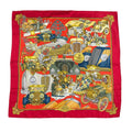 Hermes Carre 90 Automobile Silk Red Scarf