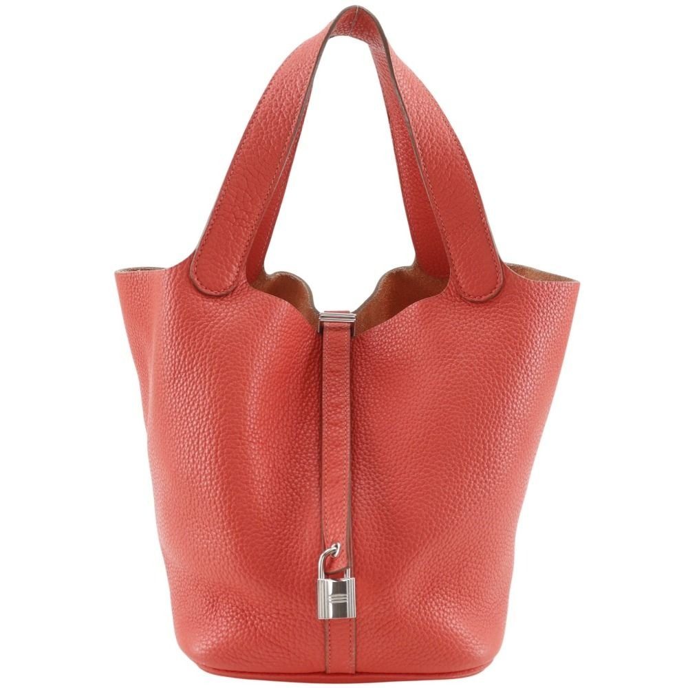 Hermes Picotin Lock 22 M Taurillon Clemence Red Handbag