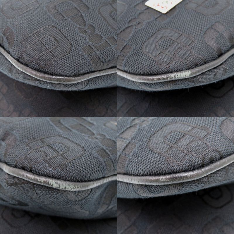 Gucci Horsebit Pattern Canvas Black Shoulder Bag 1563 — view 4
