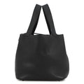 Hermes Handbag Picotin Lock MM Black Silver Taurillon Clemence