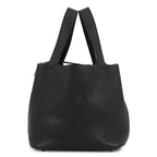 Hermes Handbag Picotin Lock MM Black Silver Taurillon Clemence