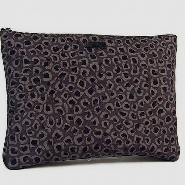 Gucci Second Bag Leopard Print Clutch Gray