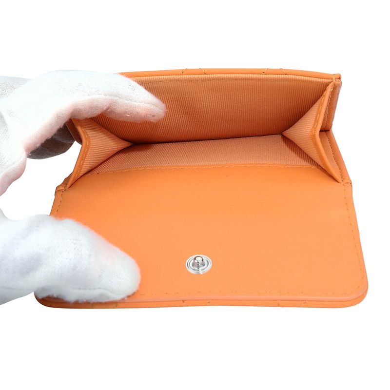 Chanel Petit Portefeuille a Rabat Orange Tri-Fold Wallet — view 8