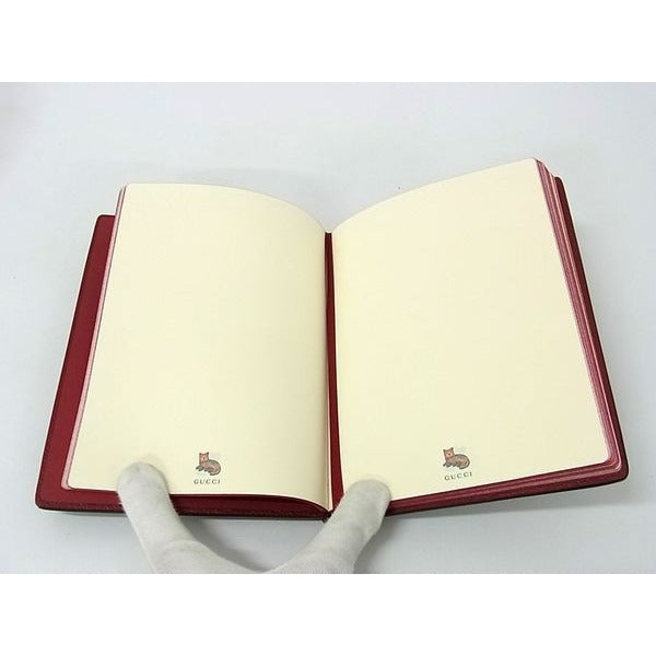 Gucci Pattern GG Supreme Leather Cat Notebook Notepad Stationery Brown — view 5