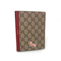 Gucci Pattern GG Supreme Leather Cat Notebook Notepad Stationery Brown