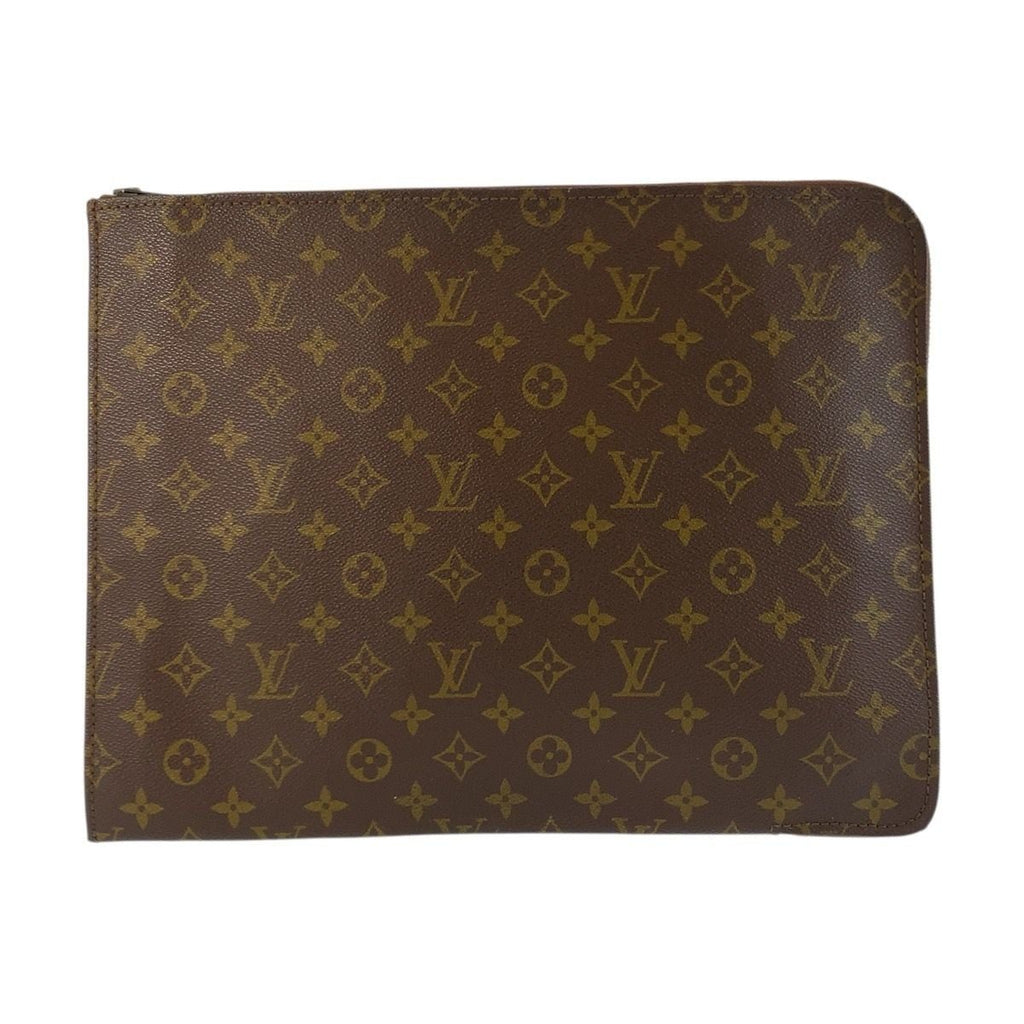 Louis Vuitton Monogram Posh Document Case Brown Clutch