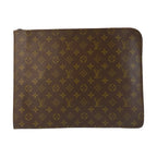 Louis Vuitton Monogram Posh Document Case Brown Clutch