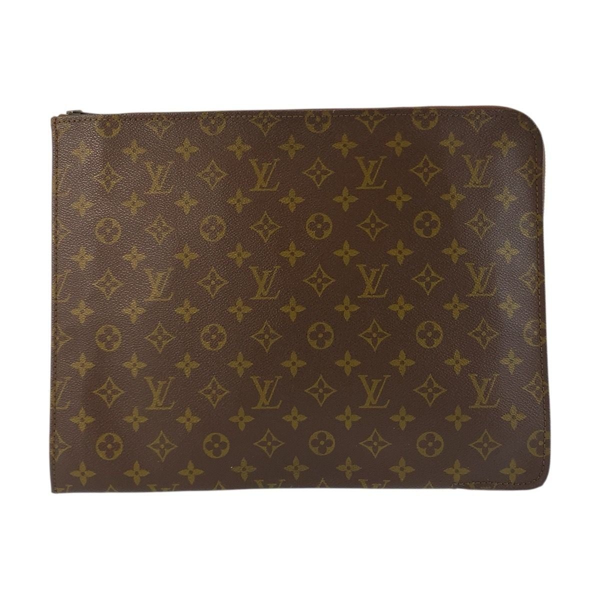 Louis Vuitton Monogram Posh Document Case Brown Clutch