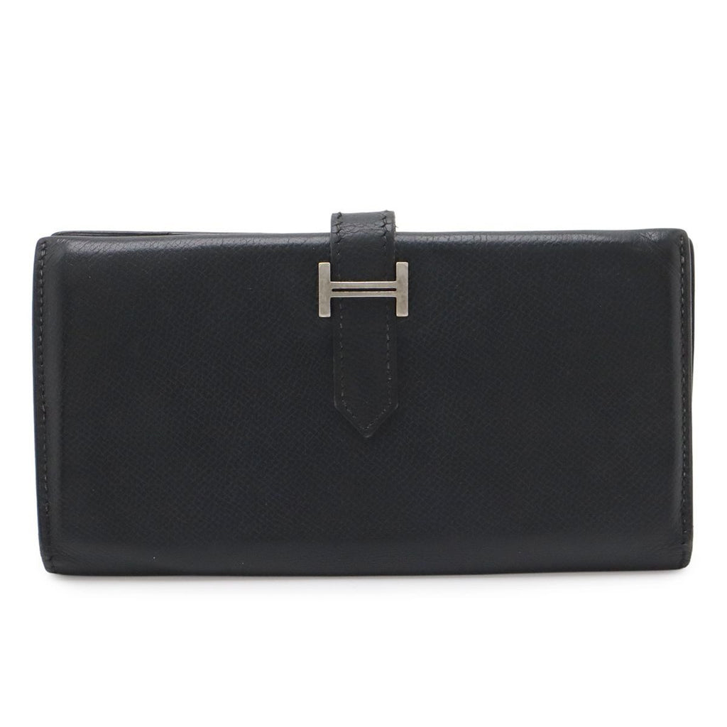 Hermes Bearn Classic Bifold Wallet Veau Epsom Black Silver