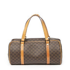 Celine Small Bow Sling Bag Brown Macadam Canvas