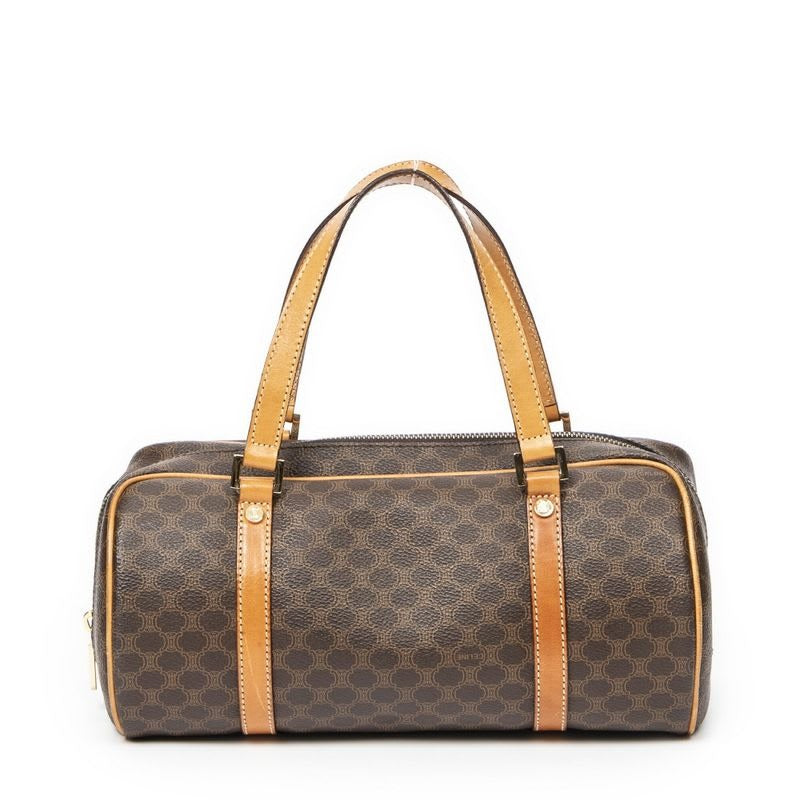 Celine Small Bow Sling Bag Brown Macadam Canvas