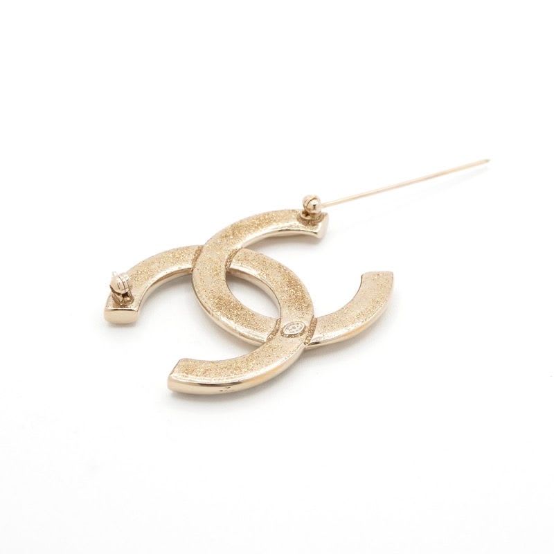 Chanel Brooch Corsage Gold Coco Mark Rhinestone — view 5