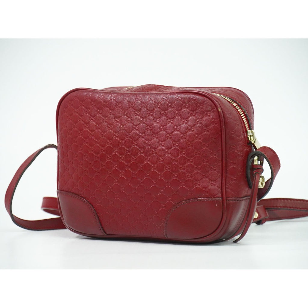 Gucci Micro Guccissima Leather Shoulder Bag Pochette Red — view 2
