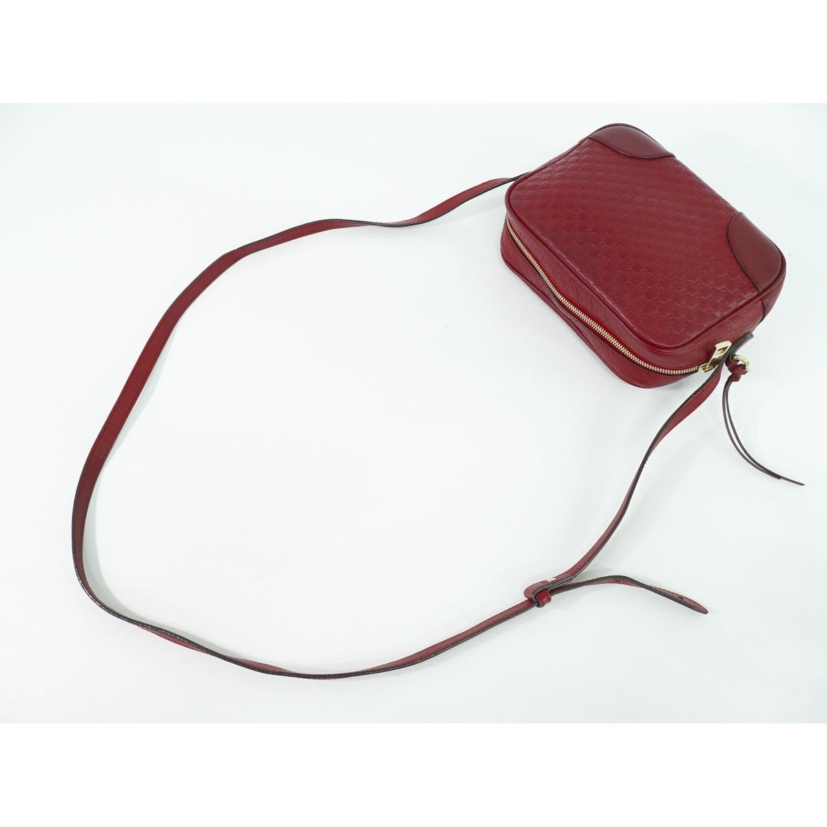 Gucci Micro Guccissima Leather Shoulder Bag Pochette Red — view 4