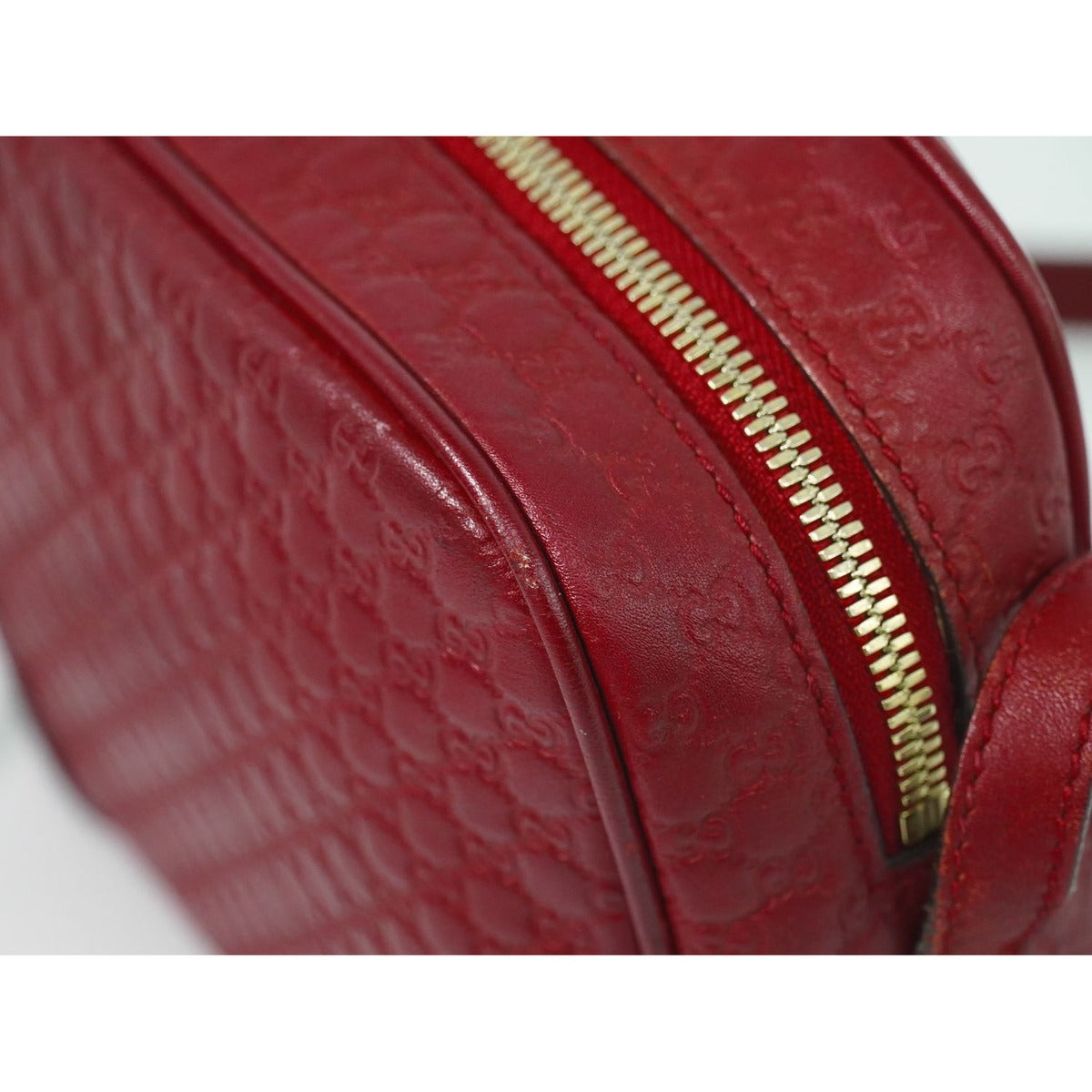 Gucci Micro Guccissima Leather Shoulder Bag Pochette Red — view 7