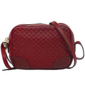 Gucci Micro Guccissima Leather Shoulder Bag Pochette Red