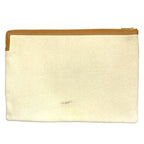 Celine Clutch Bag Second Large Pouch Handbag Logo Canvas Leather Ivory — view 2