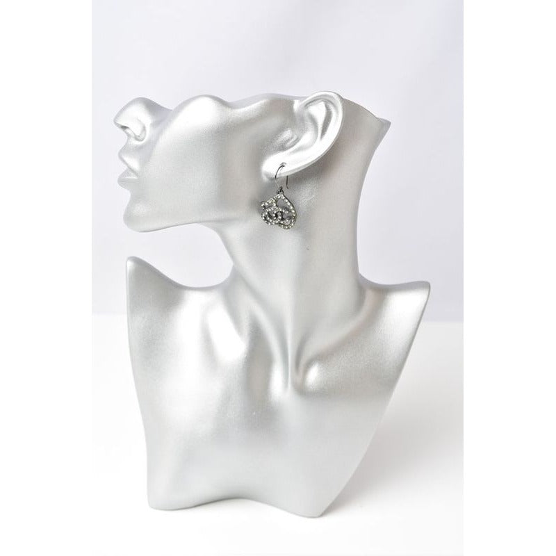 Chanel Camellia Motif With Coco Mark Rhinestones In Chrome Silver — view 2