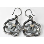 Chanel Camellia Motif With Coco Mark Rhinestones In Chrome Silver — view 4
