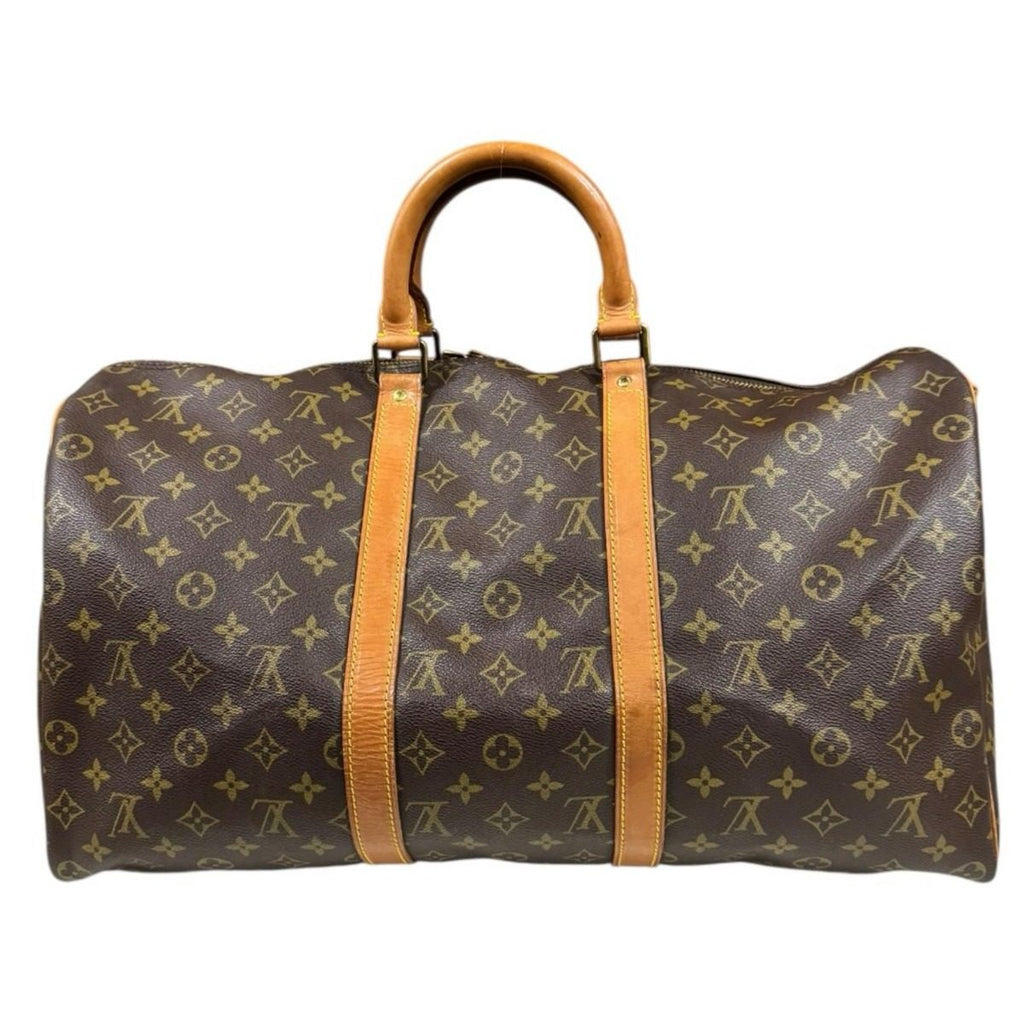 Louis Vuitton Keepall Monogram Shoulder Bag Canvas Brown — view 3