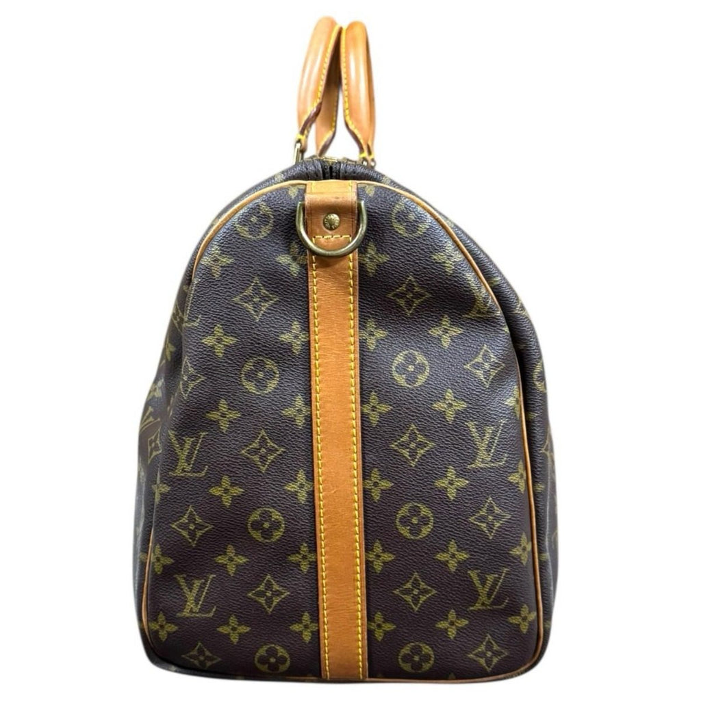 Louis Vuitton Keepall Monogram Shoulder Bag Canvas Brown — view 5