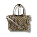 Gucci Sookie 2-Way Shoulder Bag Handbag GG Canvas Gold with Brown Charm