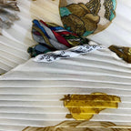 Hermes Pleated Scarf Silk Couvee D'hermes Chicks White — view 6