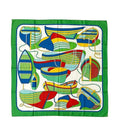 Hermes Scarf Carre 90 Green Blue White Thalass