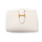 Hermes Bearn Combine Nata Gold Hardware H Logo Compact Wallet Chevre