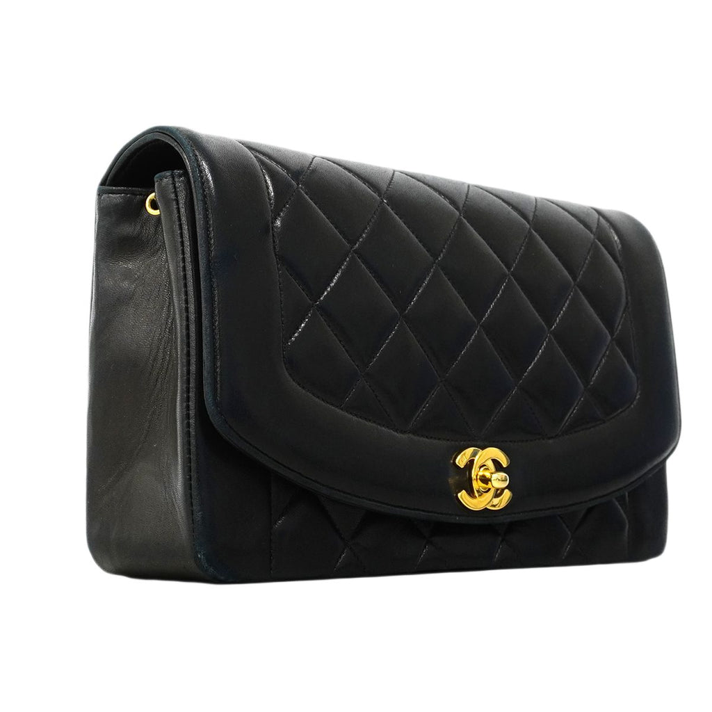 Chanel Shoulder Bag Diana Lambskin Black Gold — view 2