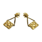 Chanel with Rice Vintage CC Logo Quilted Bag Motif Earrings — view 6
