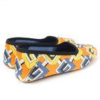 Gucci Geometric G All Over Logo Satin Room Shoes In Orange 37 — view 3
