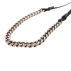 Hermes Vintage Chain Silver 925 Leather Bracelet Black 1312 — view 5