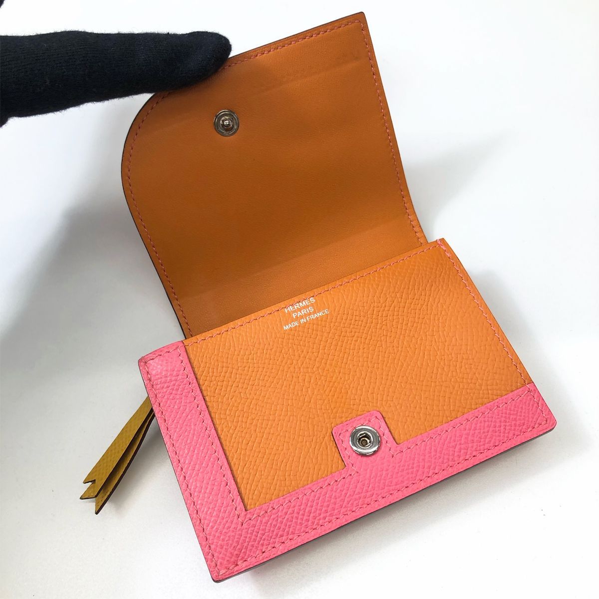 Hermes Camaille Mini Coin Case Veau Epsom Orange Pink — view 6