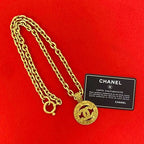 Chanel Vintage Coco Motif GP Chain Necklace Pendant Accessory 94A