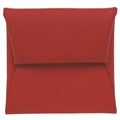 Hermes Bastia Evercolor Rouge Coup Silver Hardware Coin Case