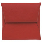 Hermes Bastia Evercolor Rouge Coup Silver Hardware Coin Case