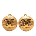 Chanel CC Logo Earrings Gold Plated