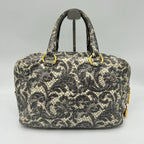 Prada Boston Bag Gray Lace Pattern — view 2
