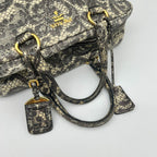 Prada Boston Bag Gray Lace Pattern — view 5