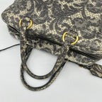 Prada Boston Bag Gray Lace Pattern — view 6