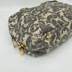 Prada Boston Bag Gray Lace Pattern — view 8