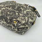 Prada Boston Bag Gray Lace Pattern — view 9