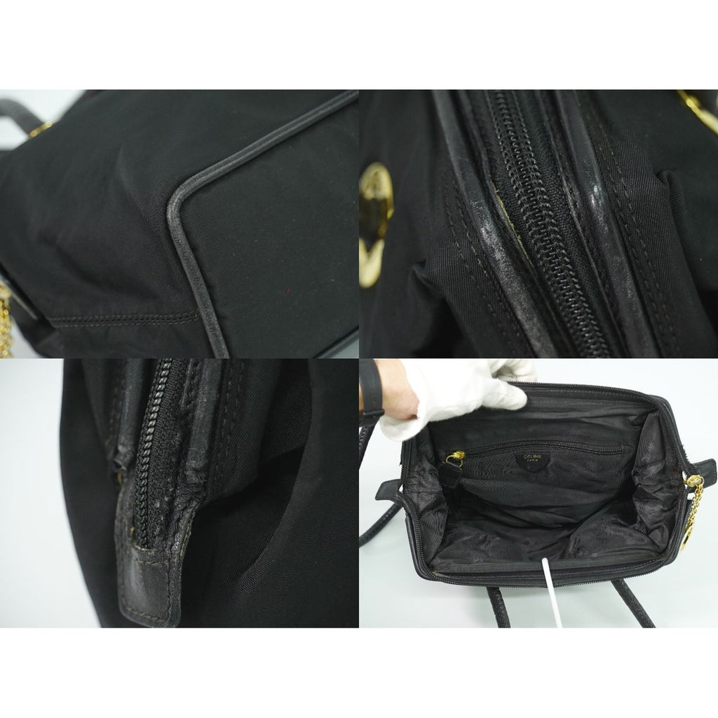 Celine Nylon Shoulder Bag Black — view 8