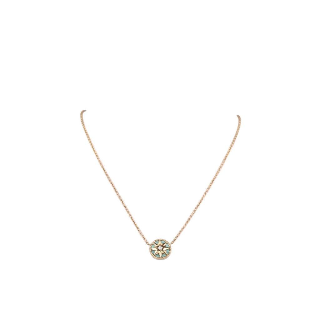 Dior Rose Des Vents Medallion Gold Green Necklace