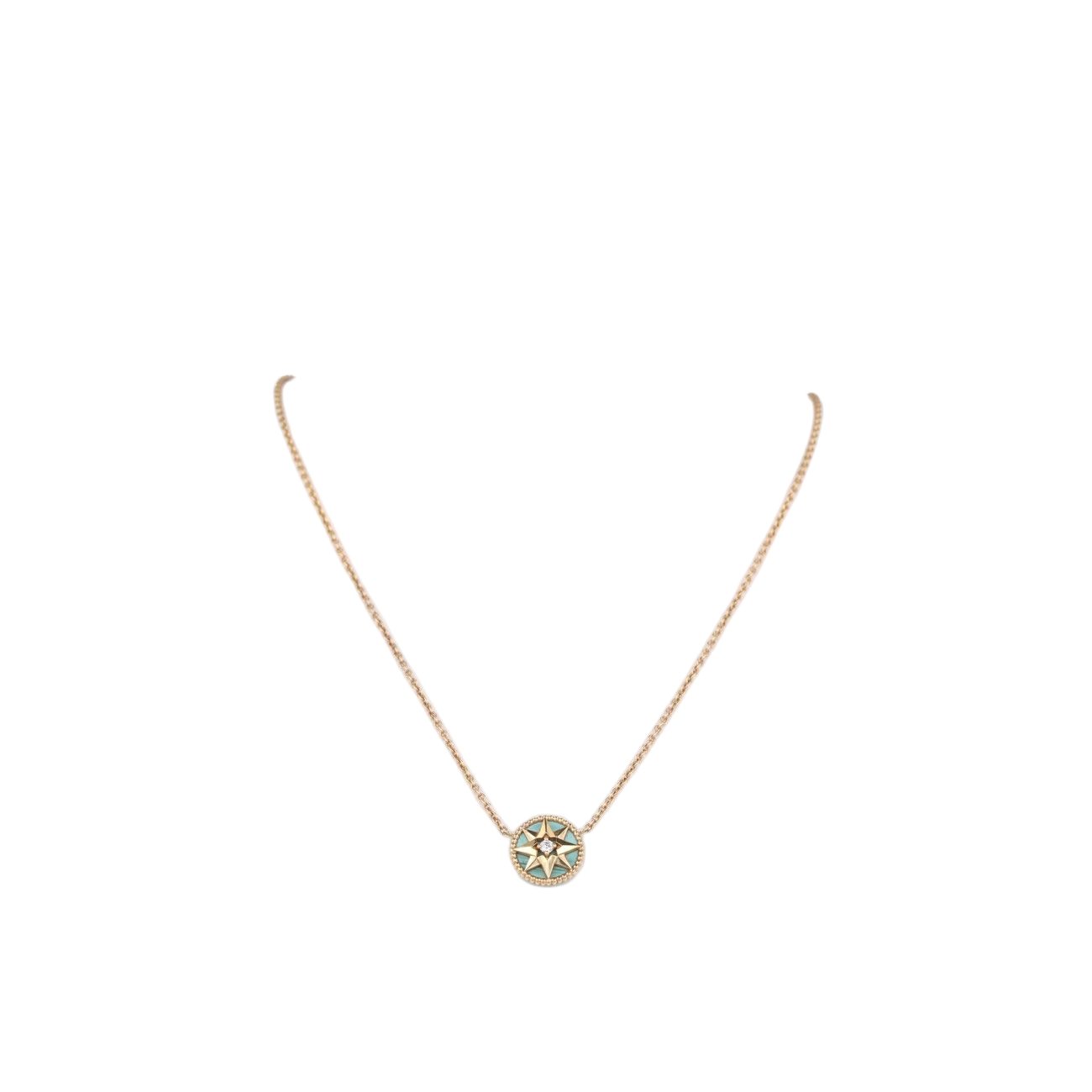 Dior Rose Des Vents Medallion Gold Green Necklace