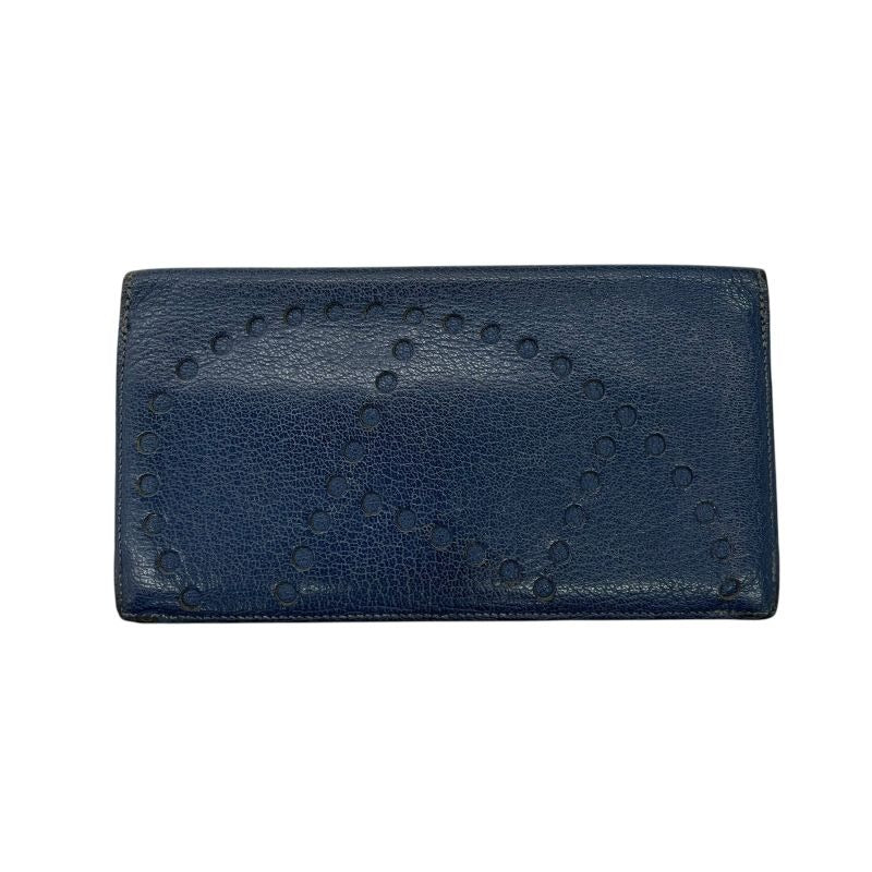 Hermes Long Wallet Evelyne Navy Em1213