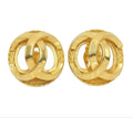Chanel CC Logo Round Earrings