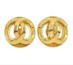 Chanel CC Logo Round Earrings
